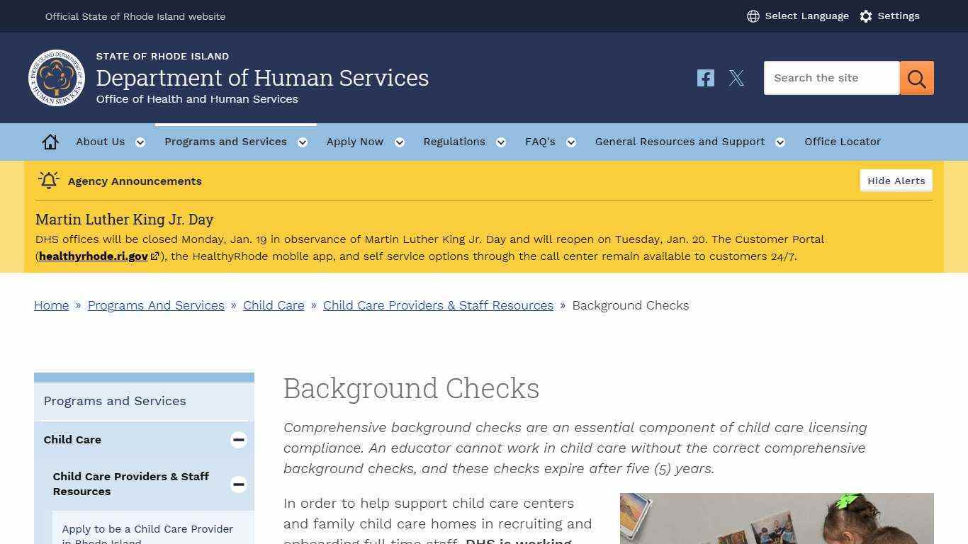 Background Checks | RI Department of Human Services