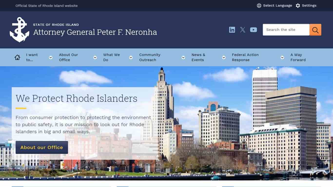 Welcome | Rhode Island Attorney General's Office